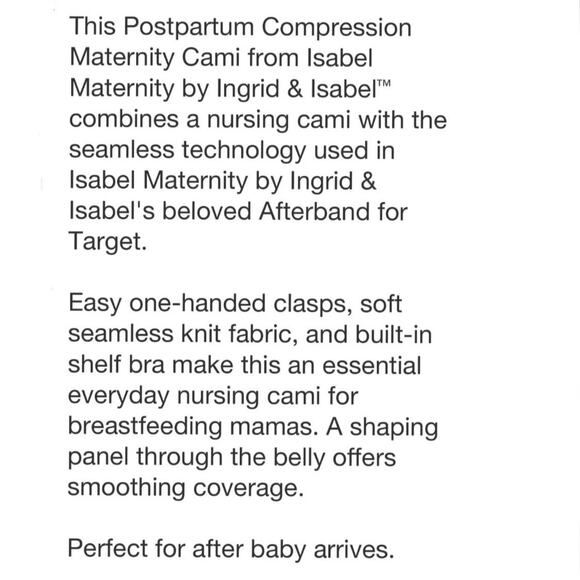 NWT Nursing Cami Built in Bra Breastfeeding Size Medium Black Postpartum Shaping - Picture 4 of 9